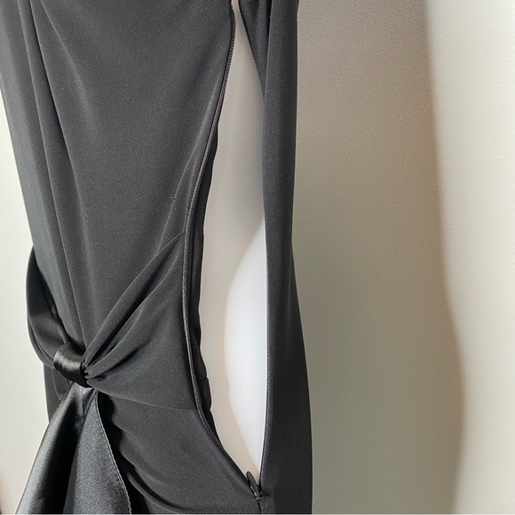 Betsy & Adam One Shoulder Ruffle Front Evening Gown - Picture 11 of 14